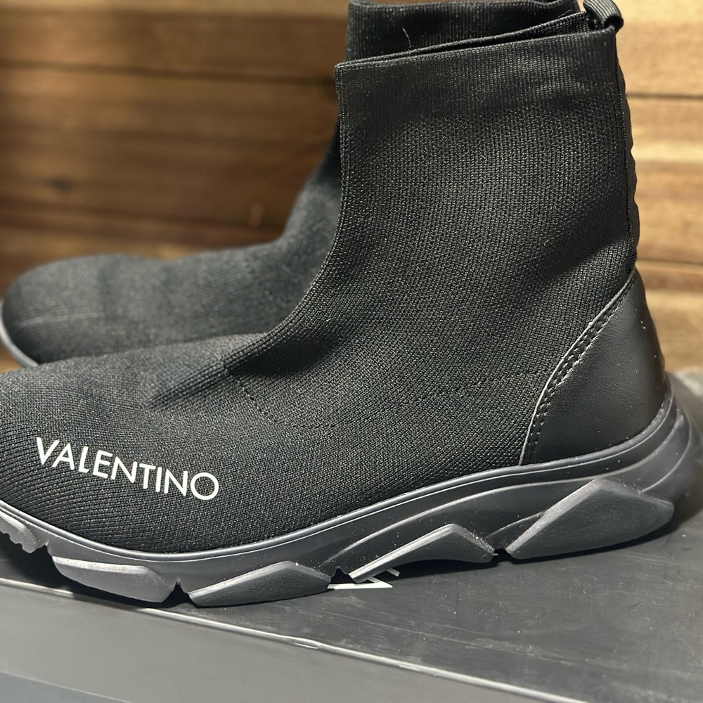 Valentino Black Knit Sneakers